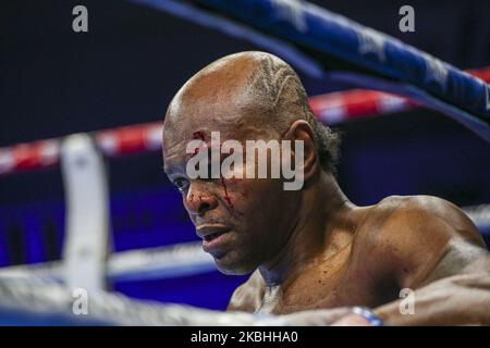 Jorge Ortiz pendant son combat moyen contre Juan Fernando Vargas Velasquez sur 21 février 2020 à Pala San Quirico à Asti, Italie. (Photo par Massimiliano Ferraro/NurPhoto) Banque D'Images