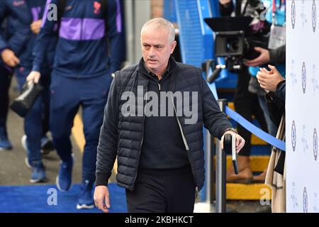 José Mourinho, directeur de Tottenham, arrive au stade lors du match de la Premier League entre Chelsea et Tottenham Hotspur à Stamford Bridge, Londres, le samedi 22nd février 2020. (Photo par Ivan Yordanov/MI News/NurPhoto) Banque D'Images