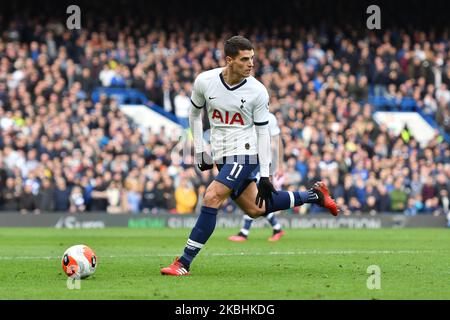 Erik Lamela de Tottenham en action lors du match de la Premier League entre Chelsea et Tottenham Hotspur à Stamford Bridge, Londres, le samedi 22nd février 2020. (Photo par Ivan Yordanov/MI News/NurPhoto) Banque D'Images