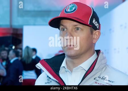 Kimi Raikkonen lors de la présentation de l'équipe d'Alfa Romeo Racing Orlen lors de la journée des médias de l'équipe F1 à Varsovie, en Pologne, sur 24 février 2020. (Photo par Foto Olimpik/NurPhoto) Banque D'Images