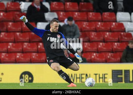 Alex Cairns de Fleetwood Town lors du match Sky Bet League 1 entre Sunderland et Fleetwood Town au stade de Light, Sunderland, le mardi 25th février 2020. (Photo de Mark Fletcher/MI News/NurPhoto) Banque D'Images