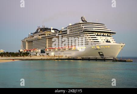 Une vue de MSC Meraviglia, mer des Caraïbes, Costa Maya, Mexique, sur 22 janvier, 2020. (Photo de Gabriele Maricchiolo/NurPhoto) Banque D'Images