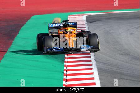 Lando Norris et la McLaren MCL 35 pendant le jour 5 des tests de la formule 1, le 27 février 2020, à Barcelone, Espagne. (Photo de Joan Valls/Urbanandsport/NurPhoto) Banque D'Images