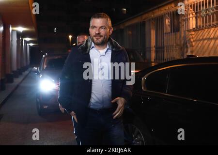 Peter Pellegrini, vice-premier ministre slovaque, arrive au siège du parti Smer-SD après les élections législatives à Bratislava, en Slovaquie, sur 29 février 2020. (Photo de Jakub Porzycki/NurPhoto) Banque D'Images