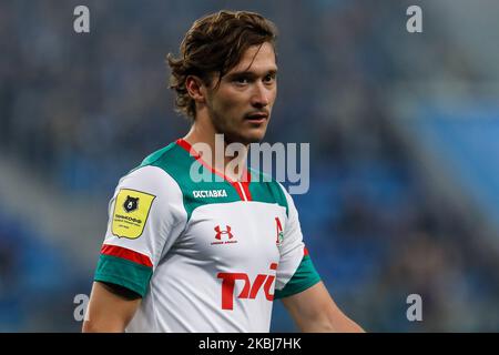 Aleksei Miranchuk, de Lokomotiv Moscou, regarde pendant le match de la première Ligue russe entre le FC Zenit Saint-Pétersbourg et le FC Lokomotiv Moscou sur 29 février 2020 à l'arène Gazprom à Saint-Pétersbourg, en Russie. (Photo de Mike Kireev/NurPhoto) Banque D'Images