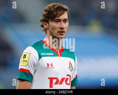 Aleksei Miranchuk de Lokomotiv Moscou lors du match de la première Ligue russe entre le FC Zenit Saint-Pétersbourg et le FC Lokomotiv Moscou sur 29 février 2020 à l'arène Gazprom à Saint-Pétersbourg, Russie. (Photo de Mike Kireev/NurPhoto) Banque D'Images