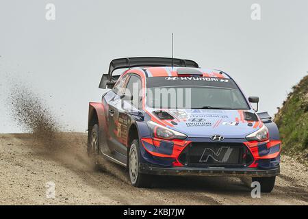 OTT Tanak (est) et Martin Jarveoja (est) dans Hyundai I20 coupe WRC de Hyundai Motorsport N en action pendant le Rallye Serras de Fafe e Felgueiras 2020 à Fafe - Portugal, on 29 février 2020. (Photo de Jose Manuel Alvarez Rey/NurPhoto) Banque D'Images