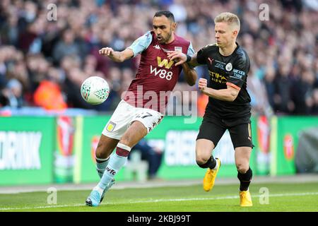 Ahmed Elmohamady (27) d'Aston Villa lutte avec Oleksandr Zinchenko (11) de Manchester City lors de la finale de la Carabao Cup entre Aston Villa et Manchester City au stade Wembley, Londres, le dimanche 1st mars 2020. (Photo de Jon Bromley/MI News/NurPhoto) Banque D'Images