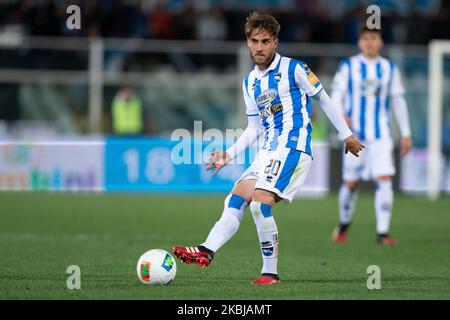 Luca Palmiero de Pescara Calcio 1936 pendant le match de la série italienne B 2019/2020 entre Pescara Calcio 1936 et Ascoli Calcio 1898 FC au Stadio Adriatico Giovanni Cornacchia sur 1 mars 2020 à Pescara, Italie. (Photo de Danilo Di Giovanni/NurPhoto) Banque D'Images