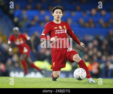 Le Takumi Minamino de Liverpool en action pendant la cinquième ronde de la coupe FA entre Chelsea et Liverpool au stade Stanford Bridge, Londres, Angleterre, le 03 mars 2020 (photo par action Foto Sport/NurPhoto) Banque D'Images