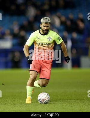 Sergio Aguero de Manchester City en action pendant le match de la cinquième route de la coupe FA entre Sheffield mercredi et Manchester City à Hillsborough, Sheffield, le mercredi 4th mars 2020. (Photo par MI News/NurPhoto) Banque D'Images