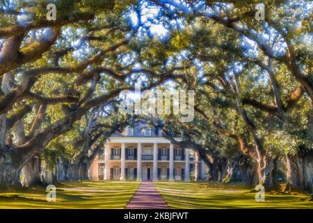 PLANTATION D'ALLÉES DE CHÊNE (1837) VACHERIE LOUISIANE ÉTATS-UNIS Banque D'Images