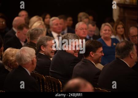 Le procureur général William Barr est vu au cours d'une cérémonie dans la salle est à la Maison Blanche à 10 mars 2020, Washington, DC. Le général Keane travaille actuellement comme analyste stratégique principal pour Fox News. (Photo de Zach D Roberts/NurPhoto) Banque D'Images