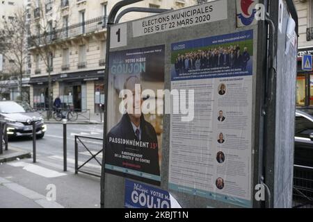 Bataille pour l'Hôtel de ville de Paris pour les votes aux élections municipales sur 15 mars et 22, 2020 avec le Top 5 qui est Anne Hidalgo, Rachida Dati, Agnes Buzyn, David Belliard et Cedric Villani sur 10 mars 2020, à Paris, France. (Photo de Daniel Pier/NurPhoto) Banque D'Images