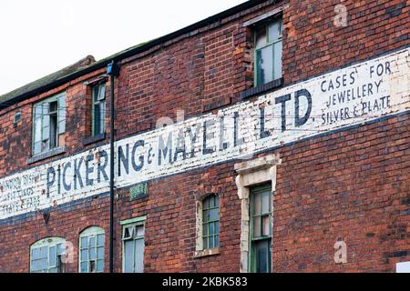 Usine de Pickering & Mayell Ltd dans le quartier des bijoux, Birmingham, Angleterre Banque D'Images