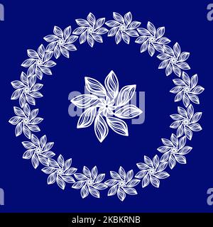 fleur et couronne blanches Illustration de Vecteur