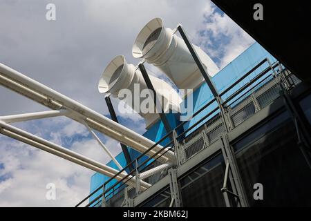 Grands aérateurs au Centre Georges Pompidou (le Centre Pompidou), Paris, France Banque D'Images