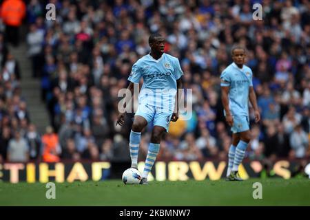 Edin Dzeko de Manchester City et Phil Jagielka d'Everton lors du match de première ligue entre Manchester City et Everton à l'Etihad Stadiun, Manchester, le samedi 24th septembre 2011. (Photo par Eddit Garvey/MI News/NurPhoto) Banque D'Images