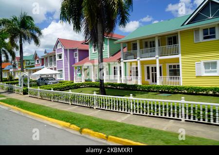 maisons en bois colorées de samana en république dominicaine Banque D'Images