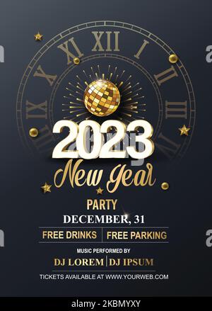 2023 bonne année contexte pour votre carte d'envoi et de voeux ou invitations à des fêtes à thème pour la nouvelle année Illustration de Vecteur