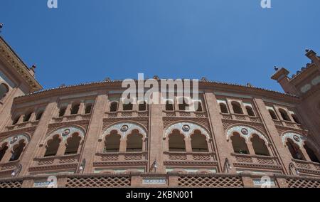 Vue sur les arènes de Las Ventas à Madrid, Espagne. C'est la plus grande arène de corrida d'Espagne. Avec 23 798 spectateurs, c'est la troisième arène avec la plus grande capacité au monde. (Photo par Oscar Gonzalez/NurPhoto) Banque D'Images