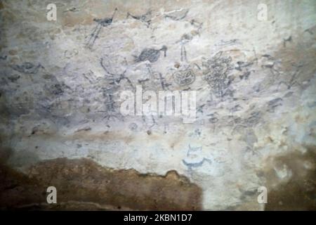 grotte pittoresque de linea dans le parc national de los haïtiens en république dominicaine Banque D'Images