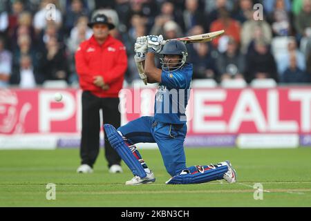 Kumar Sangakkara, du Sri Lanka, battant pendant l'ODI 2nd entre l'Angleterre et le Sri Lanka à Emirates Riverside, Chester le 25h mai 2014 (photo de Mark Fletcher/MI News/NurPhoto) Banque D'Images