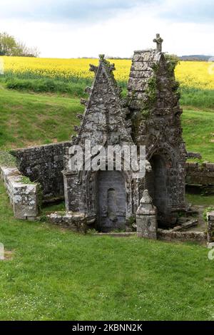 Plumeliau (Bretagne, Nord-Ouest de la France) : fontaines de la Chapelle Saint-Nicodème (Saint-Nicodème français) Banque D'Images