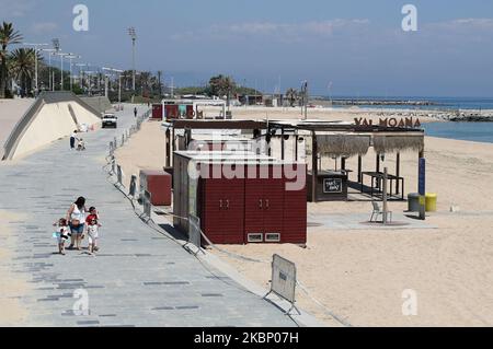 Les bars de la plage ne s'ouvriront pas cet été en raison de la crise du coronavirus, à Barcelone, en Espagne, le 18th mai 2020. (Photo de Joan Valls/Urbanandsport /NurPhoto) Banque D'Images