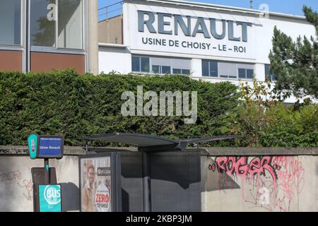 Cette photo montre l'usine Renault de Choisy-le-Roi, près de Paris, sur 21 mai 2020. Le groupe va dévoiler à 29 mai les grandes lignes d'un vaste plan d'épargne de 2 milliards d'euros annoncé en février. "Quatre usines seraient fermées en France: Choisy-le-Roi, Dieppe et les Fonderies de Bretagne, pour commencer et Flins plus tard", selon le journal satirique français le Canard Enchaine. (Photo de Michel Stoupak/NurPhoto) Banque D'Images