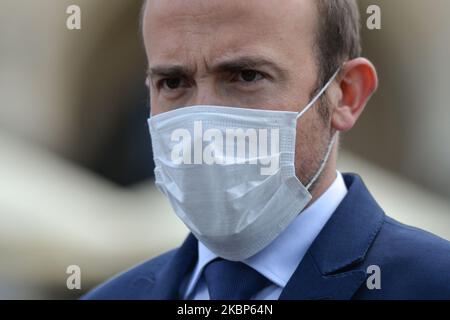 Borys Budka, Président de la plate-forme civique (PO), le principal parti d'opposition polonais, vu lors d'une conférence de presse sur la place du marché principal de Cracovie. Vendredi, 22 mai 2020, à Cracovie, en Pologne. (Photo par Artur Widak/NurPhoto) Banque D'Images