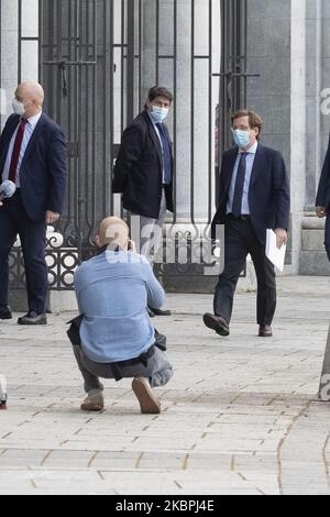 José Luis Martinez Almeida lors de l'arrivée à la réunion du Conseil d'administration du Teatro Real à Madrid. 1 juin 2020 espagne (photo par Oscar Gonzalez/NurPhoto) Banque D'Images