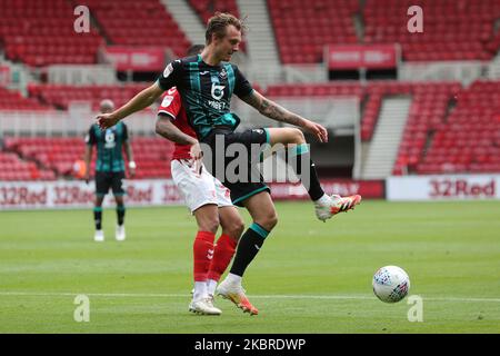 Jay Fulton de Swansea City pendant le match de championnat Sky Bet entre Middlesbrough et Swansea City au stade Riverside, Middlesbrough, Angleterre sur 20 juin 2020. (Photo de Mark Fletcher/MI News/NurPhoto) Banque D'Images