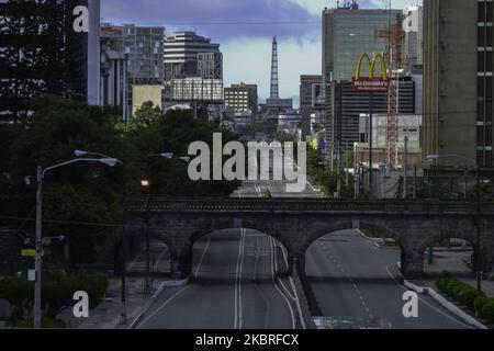 Image prise de l'arnaque civique dimanche 21 juin à Guatemala, le président Alejandro Giammattei a ordonné la fermeture du pays pour éviter une nouvelle contagion de Covid-19. (Photo de Deccio Serrano/NurPhoto) Banque D'Images