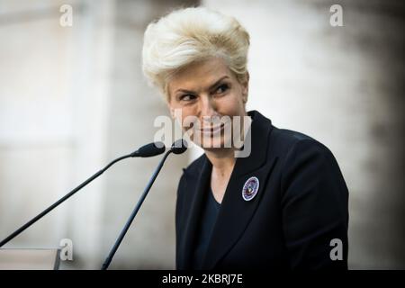 Alessandra Di Castro Fondation du Musée juif de Rome pendant la signature du Mémorandum d'accord entre le Commandement Carabinieri pour la protection du patrimoine culturel des Carabinieri et la Communauté juive de la capitale en présence du Commandant général des Carabinieri Giovanni Nistri et du sous-secrétaire à Le Ministère du Patrimoine culturel et des activités et du Tourisme Anna Laura Orrico sur 24 juin 2020 à Rome, Italie. (Photo par Andrea Ronchini/NurPhoto) Banque D'Images