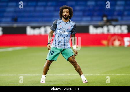 12 Marcelo du Real Madrid pendant le match de la Liga entre le RCD Espanyol et le Real Madrid derrière des portes fermées en raison du coronavirus au stade du RCD sur 28 juin 2020 à Barcelone, Espagne. (Photo par Xavier Bonilla/NurPhoto) Banque D'Images