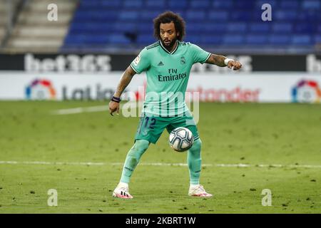 12 Marcelo du Real Madrid pendant le match de la Liga entre le RCD Espanyol et le Real Madrid derrière des portes fermées en raison du coronavirus au stade du RCD sur 28 juin 2020 à Barcelone, Espagne. (Photo par Xavier Bonilla/NurPhoto) Banque D'Images