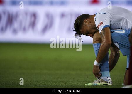 Lazio en avant Ciro immobile (17) se trouve sur le terrain pendant la série Un match de football n.29 TURIN - LAZIO sur 30 juin 2020 au Stadio Olimpico Grande Turin à Turin, Piémont, Italie. Résultat final: Torino-Lazio 1-2. (Photo de Matteo Bottanelli/NurPhoto) Banque D'Images