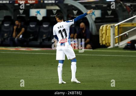 11 Raul de Tomas RDT du RCD Espanyol pendant le match de la Liga entre le FC Barcelone et le RCD Espanyol derrière des portes fermées en raison du coronavirus au stade Camp Nou sur 08 juillet 2020 à Barcelone, Espagne. (Photo par Xavier Bonilla/NurPhoto) Banque D'Images