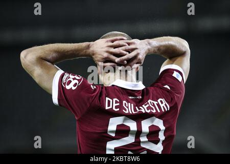 Le défenseur de Turin Lorenzo de Silvestri (29) montre la déjection lors de la série Un match de football n.31 TORINO - BRESCIA sur 08 juillet 2020 au Stadio Olimpico Grande Torino à Turin, Piémont, Italie. (Photo de Matteo Bottanelli/NurPhoto) Banque D'Images