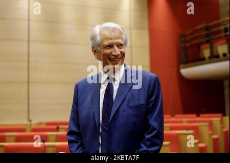 L'ancien Premier ministre Dominique de Villepin assiste à l'audition parlementaire sur les accords de concession d'autoroutes françaises au Sénat français - 9 juillet 2020, Paris (photo de Daniel Pier/NurPhoto) Banque D'Images