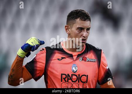 Le gardien de but Atalanta Pierluigi Gollini (95) célèbre pendant le match de football de la série A n.32 JUVENTUS - ATALANTA on 11 juillet 2020 au stade Allianz de Turin, Piémont, Italie. (Photo de Matteo Bottanelli/NurPhoto) Banque D'Images