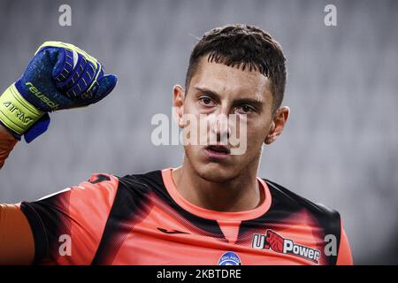 Le gardien de but Atalanta Pierluigi Gollini (95) célèbre pendant le match de football de la série A n.32 JUVENTUS - ATALANTA on 11 juillet 2020 au stade Allianz de Turin, Piémont, Italie. (Photo de Matteo Bottanelli/NurPhoto) Banque D'Images