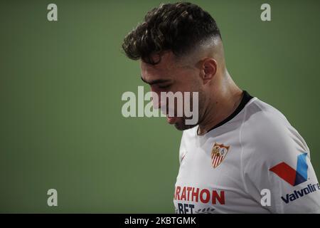 Munir El Haddadi de Séville regarde pendant le match de la Ligue entre le FC Séville et le RCD Mallorca à l'Estadio Ramon Sanchez Pizjuan sur 12 juillet 2020 à Séville, Espagne. (Photo de Jose Breton/Pics action/NurPhoto) Banque D'Images