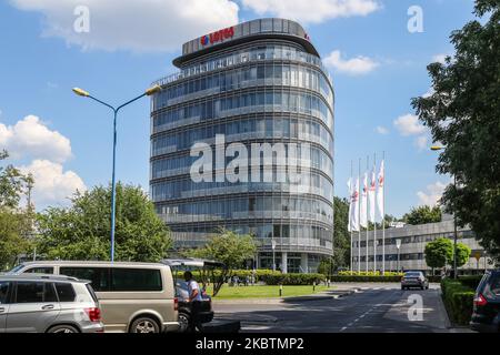 La raffinerie LOTOS est vue à Gdansk, Pologne, le 15 juillet 2020 (photo de Michal Fludra/NurPhoto) Banque D'Images