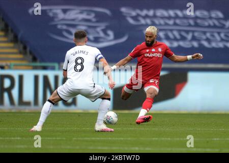 Ashley Williams en action pendant le match de championnat Sky Bet entre Swansea City et Bristol City au stade Liberty sur 18 juillet 2020 à Swansea, pays de Galles. (Photo par MI News/NurPhoto) Banque D'Images