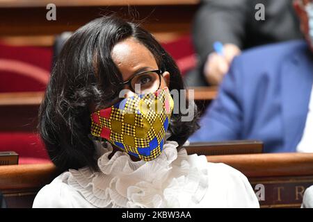 Madame Elisabeth Moreno, ministre française de l'égalité des sexes, assiste à la session des questions du gouvernement (QAG) au Sénat français - 22 juillet 2020, Paris (photo de Daniel Pier/NurPhoto) Banque D'Images