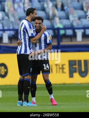 Jacob Murphy fête après avoir marquant le but de Sheffield mercredi lors du match du championnat Sky Bet entre Sheffield Wednesday et Middlesbrough à Hillsborough, Sheffield, mercredi, Angleterre, le 22nd juillet 2020. (Photo de Mark Fletcher/MI News/NurPhoto) Banque D'Images