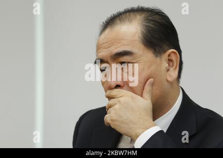 Le défecteur nord-coréen Tae Yong Ho, ancien diplomate nord-coréen, interview au Centre nord-coréen de l'humanité à Séoul, en Corée du Sud, sur 25 février 2019. (Photo de Seung-il Ryu/NurPhoto) Banque D'Images