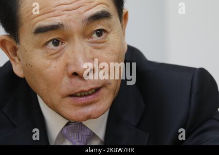 Le défecteur nord-coréen Tae Yong Ho, ancien diplomate nord-coréen, interview au Centre nord-coréen de l'humanité à Séoul, en Corée du Sud, sur 25 février 2019. (Photo de Seung-il Ryu/NurPhoto) Banque D'Images